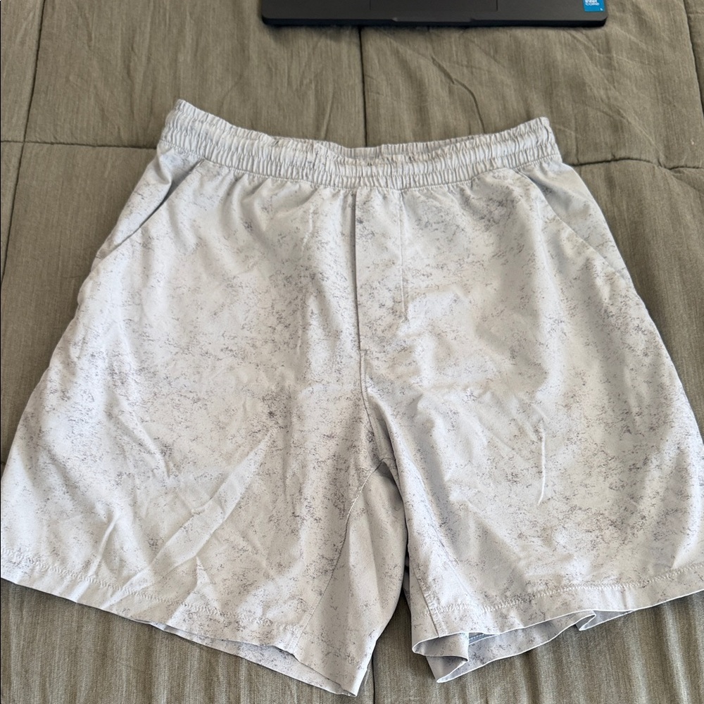 Lululemon Men's Lightweight Purple Marble-Print Performance Shorts